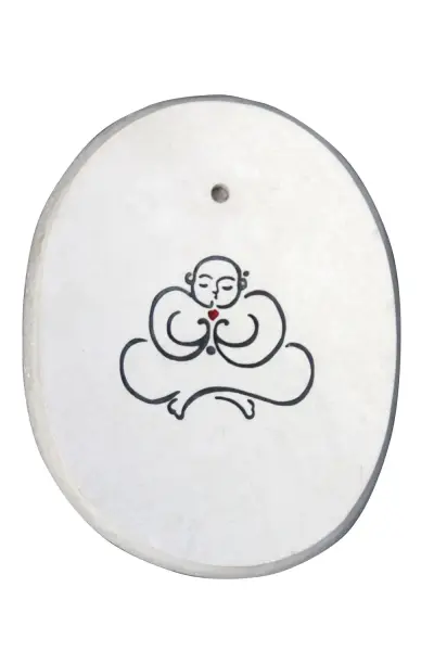 Product image 1 of the product “SALE - White stone with Buddha calligraphy as incense holder ”